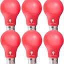 6 Pack BlueX LED A19 Red Light Bulbs - 9W (60Watt Equivalent) - E26 Base LED Bulb, Party Decoration, Porch, Home Lighting, Holiday Lighting, Decorative Illumination LED Bulb Non-Dimmbale