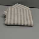 jinchan Linen Kitchen Curtains 36 Inch Length Striped Tier Curtains Ticking Stripe Small Drapes for Living Room Bathroom Cafe Small Window Farmhouse Rustic Pinstripe Rod Pocket 2 Panels Taupe Grey