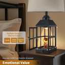 25" Farmhouse Black Table Lamps Set of 2 for Bedroom Living Room