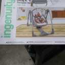 Ingenuity Swing 'n Go Deluxe 5-Speed Baby Swing with Cushioned Harness - Foldable, Portable, 2 Plush Toys & Sounds, 0-9 Months 6-20 lbs (Bella Teddy)