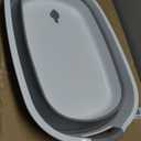 Coloch Collapsible Pet Bathtub with Water Drain Plug, Plastic Dog Bath Tub with Handle Portable Puppy Bathing Tub Space Saving Laundry Basket for Puppy, Small Dog, Cat, BPA Free, Grey