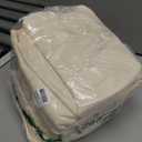 Soft Large Canvas Storage Bags with Zipper and Clear Window, Cotton Linen Storage for Pillows, Quilt, Blankets and Comforter, 80L, 4 Pack, Beige