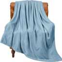 BEDELITE Fleece Blanket Washed Blue Throw Blankets for Couch & Bed, 300GSM Luxury Plush Cozy Fuzzy Blanket 50" x 60", Super Soft Warm Lightweight Throw Blanket for Travel Camping