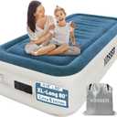 Twin Air Mattress with Built-in Pump,Fast & Easy Inflation/Deflation Inflatable Mattress, Foldable Blow Up Mattress with Storage Bag, Inflatable Bed for Home, Camping & Guests (Blue)