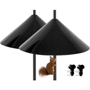 Squirrel Baffle,19-Inch Squirrel Baffle for Bird Feeder Pole,Squirrel-Proofs for Outdoor Shepherd's HooksOutside Pole Mount Squirrels Guard(Black 2 Pack