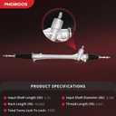 PHOBOOS Manual Steering Rack and Pinion Assembly Compatible with Toyota Prius 2010-2015(with 15/16 inch Wheels) & Prius Plug-In 2012-2015. New Unit, Leak Resistance, Direct Fit, Ref. 1G-26004