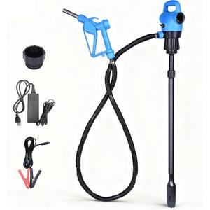 Electric Drum Barrel Pump, 110V-240V AC/ 12V DC Power, 55 Gallon Electric Transfer Pumps with 2-Inch Bung Adapter, 5 GPM Flow Rate, Suitable for DEF, Diesel, Water, Antifreeze