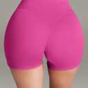 AVGO Gym Shorts Women 4.5 Inches - V Shaped High Waisted Butt Lifting Tummy Control Workout Booty Biker Shorts (Pink, M)