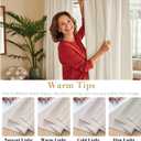 H.VERSAILTEX Light Reducing Curtains Thermal Insulated Window Treatment Panels Room Darkening Privacy Assured Drapes for Living Room Back Tab/Rod Pocket Bedroom Drapes 2 Panels, Ivory - 52 x 45 Inch