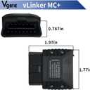Vgate vLinker MC+ (BT3.0/BLE4.0) OBD2 Scanner Code Reader Diagnostic Scan Tool for Android & iOS & Windows, Black