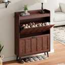 ChooChoo Shoe Storage Cabinet with 2 Flip Drawers, 9.45"D x 31.5"W x 42.9"H