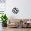 Large Grey Marble Wall Clock 24 Inch Silent Non Ticking