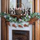 8.2ft Chocolate Foam Easter Bunny Banner Neutral Brown Bunny Garland Farmhouse Hanging Decoration Easter Spring Party Supplies for Mantel, Fireplace, Wall Home Office Decor