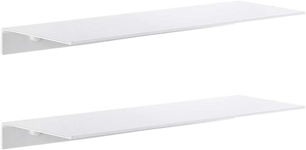 Modern Floating Shelf Wall Mounted Heavy Duty for Living Room Bedroom Bathroom, 19.7 Inch, White, 2 Pack