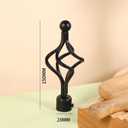 Window Treatment Finials 4 PCS Long Twisted Shaped Decorative Curtain Rod Finials Fit for 0.98 or 1.1 Inch(25-28mm) Diameter Curtain Rod Drapery Rod Replacement Finials, Black
