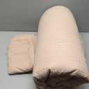 Bedsure 100% Cotton Blanket Queen Size for Bed - Breathable and Soft, Waffle Weave Blanket for Summer Spring, Beige, 90x90 Inches (02 - Beige (a Little Bit Yellow))