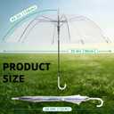 25 x Clear Umbrella Wedding, 25pcs Transparent Umbrella, Bulk Clear Dome Umbrellas Windproof, Auto Open Bubble Stick Umbrellas for Bride Groom Outdoor Photography