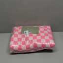 Jacquotha Hot-Pink Checkered Cotton Bath Towels Set of 2 - Cute Aesthetic Bathroom Towels for Women Girls Teens, Bathroom Decor 27.5" x 55"