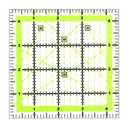 UOOU Quilting Ruler (4.5"X4.5"), Square Quilting Rulers Fabric Cutting Ruler Acrylic Quilters Rulers Clear Mark for Easy Precision Cutting and Crafts Quilting and Sewing 1 Pack (Green-Small)