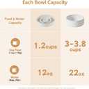 Havniva Elevated Slow Feeder Dog Bowls, 1.2 Cups/7.3 inch Slow Feeders + 6.1 inch Ceramic Dog Food & Water Bowls Set with Acacia Wood Stand Puzzle Bowls for Fast Eater, Small Dogs Anti-Choking, Vanilla White