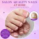 240PC Press on Toenails for Women Fake Toe Press on Nails French Tip Toe Nail Press ons with Sticky Tabs, 12 Size Fake Toenails Press ons Acrylic Toe Nail Tips Kit White Press on Toe Nails