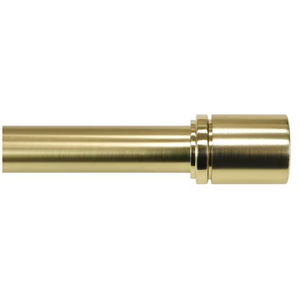 Better Homes & Gardens 1" Brass Cylinder Adjustable Single Curtain Rod Set, 42"-120"