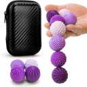 Fidget Toys Magnetic Stress Balls for Adults Teens- 8pcs Silicone Stress Relief Sensory Toy | Roller Finger Toy for Office Decoration, Gift | 4 Fun Textures Large Magnet with Organizer Box (Lavender)