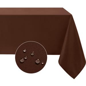 Softalker Rectangle Tablecloth, Waterproof & Stain Resistant Table Cloths Wrinkle Free Fabric Washable 210GSM Polyester Table Cover for Dining/Party/Outdoor - 60 x 84 inch,Chocolate