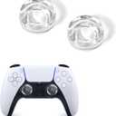 DLseego 2PCS Thumb Grips Caps for Xbox One Switch 2 PS5 PlayStation4 DualSense Switch Pro Wireless Controller Steam Deck, Soft Silicone Transparent Anti-Slip Button Cap Joystick Cover - Clear