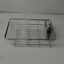 GSlife in Sink Dish Drying Rack - Stainless Steel Capacity Expandable Over The Sink Dish Drainer with Lock Knob and Utensil Holder for Kitchen Sink, 10.8"-17.9" L x 12.8" W, Silver