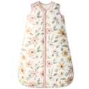Baby Sleep Sack 18-24 Months TOG 2.5 Winter Baby Wearable Blanket, 100% Cotton Toddler Sleeping Sack with 2-Way Zipper Warm Soft Pink Flowers (X-Large)