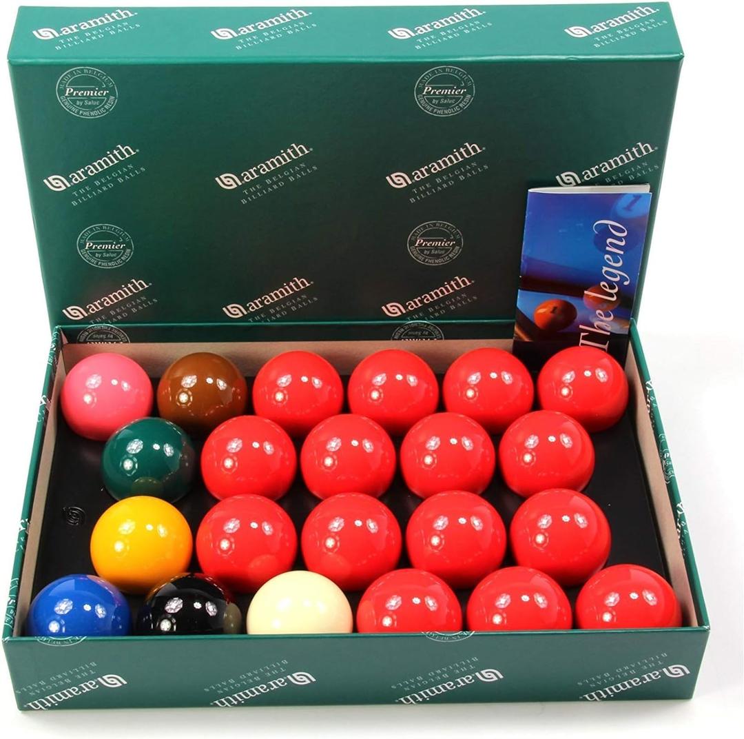 Aramith Belgian Premier Snooker Balls 2 1/4 inch - No Numbers - Free US Shipping
