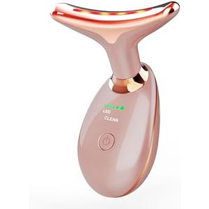 MCSYPOAL 7-in-1 Deplux Face Neck Massager for Daily Skin Care Routine, Portable Facial Massager, Skin Care Tool, Rose Gold