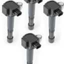 Ignition Coil Pack Set of 4 Replacement by AA Ignition - Compatible with Acura, Honda L4 2.4L - 2016-2020 ILX, 2015-2020 TLX, 2013-2017 Accord, 2015-2019 CR-V - Replaces UF712, UF-712, 30520-5A2-A01