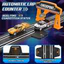 Slot Car Race Track Sets for Boys,Race Car Track with 4 High-Speed Slot Cars,Battery or Electric Car Track,Dual Racing Game Lap Counter Track Sets,Toys Gifts for Boys Girls Ages 4 5 6 7 8-12