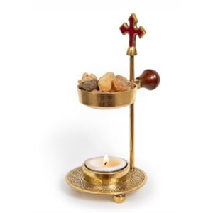 Christian Incense Burner, Incense Holder with Cross - Candle or Charcoal Resin Heated for Home Decor, Beautiful Adjustable Design for Worship and Spiritual Gifts, Create a Calming Atmosphere