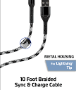 Zgear Metal Housing For Lightning Tip 10 Foot Braided Sync & Charge Cable