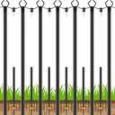 AHRLHR 7 Pack String Light Poles,Poles for Outdoor String lights10 Ft Metal Poles with Fork for Outdoor String Lights,Outdoor Light Poles with Fork,Patio,Deck,Backyard