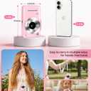 Digital Camera 4K Autofocus Vlogging Camera for Photography with 16X Zoom Anti Shake, 32GB Card, 48MP Compact Portable Point and Shoot Camera for Kids Boys Girls Teens Beginner, Pink