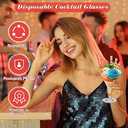 Irenare 100 Pcs 7 oz Plastic Martini Glasses and Cocktail Picks Set Disposable Clear Cocktail Dessert Glasses Unbreakable Mini Cups for Wedding Party Wine Appetizers Food