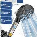 6-Mode High Pressure Handheld Shower Head with Filter, HOPOPRO High Flow Filtered Handheld Showerhead, Water Softener Filters for Hard Water - Removes Chlorine - Improves Skin Hair Condition (Matte Black Modern)