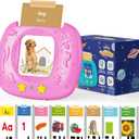 HOMESTEC Toddlers Bilingual Spanish & English Talking Flash Cards with 288 Sight Words, Speech Therapy Toys for 1 2 3 4 5 6 Years Old Boys and Girls, Learning Educational Kids Gifts (Pink)