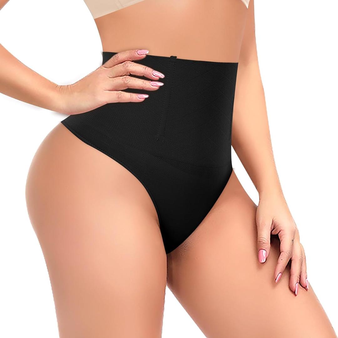 Thong Shapewear for Women Tummy Control Seamless High Waist Body Shaper Underwear Shaping Panties (Large, #17 Black (Low Waist))