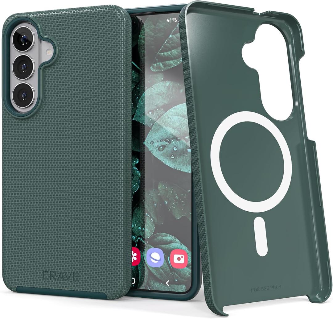 Crave for Samsung Galaxy S26 Plus Case, Compatible with MagSafe Shockproof Protection Dual Layer Case for Samsung Galaxy S26 Plus (6.7 inch) - Forest Green