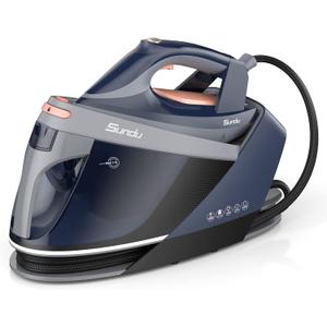 Sundu Pro Steam Station with Ceramic Soleplate, 1800W Steam Station Iron for Clothes with 1.5L Removable Water Tank, Iron Lock for Easy Carry, Auto ShutOff, Self Cleaning, Clothing Steam Iron for Home
