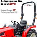 Universal Tractor Canopy for ROPS UV-Resistant Sunshade for Compact Tractors, Riding Mowers, Zero Turn Mowers & Lawn Tractors Easy Bolt-On Installation, Medium