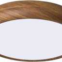 GENGXING LED Ceiling Light,Modern Dimmable Flush Mount Ceiling Light Fixture,Walnut Color Low Profile Circle Ceiling Lamp for Living Room,Entryway,Bedroom,Kitchen (19.7Inch)