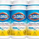 Clorox Disinfecting Cleaning Wipes, Bleach Free, Crisp Lemon, 75 Count, Pack of 6