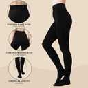 Fleece Lined Tights for Women, Warm Pantyhose leggings Women, Thermal Opaque Tights for Winter (Black)