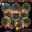LED Light Up Balloons 10 Pack  20" Transparent Glow Balloons Light Up with LED String Lights & Switch, Easy Air or Helium Use for Valentine Celebrations, Weddings, Party Decorations & Festive Nights